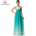 Grace Karin Strapless Sweetheart Elegant Long Chiffon Gradient Color Evening Dresses CL6173-3 #